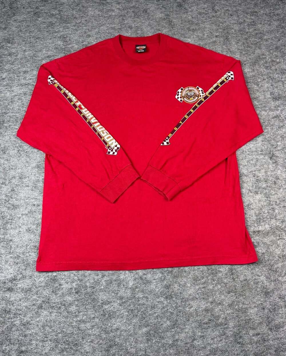 Harley Davidson longsleeve t-shirt checkered flag graphics Size 2XL